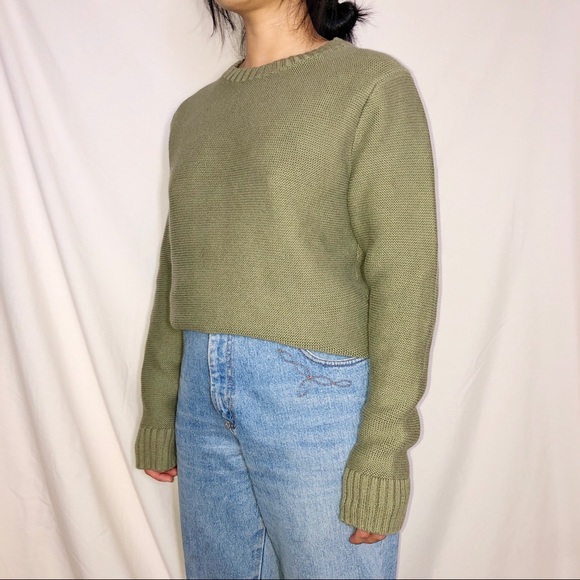J Crew Organic Cotton Khaki Pullover Crewneck Knit - Picture 2 of 6